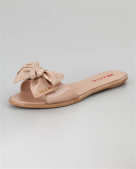 prada bow slide sandals|sandal Prada original.